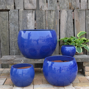 Grands pots en céramique émaillés faits à la main, magnifiques pots à fleurs en céramique pour le jardinage à domicile et l'utilisation au sol dans les centres commerciaux, application de jardinière - Product Image 6
