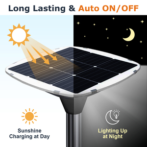 Lámpara Solar Comercial de 5000LM para Estacionamiento, Luz LED de 45W para Exteriores, Panel Monocristalino Autolimpiante, IP65, Encendido/Apagado Automático, Batería de 438WH, EE. UU. - Product Image 3
