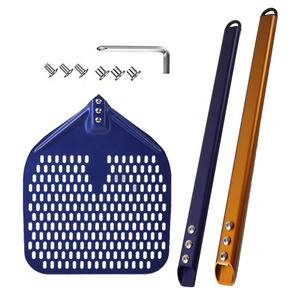 <span class=keywords><strong>Accessoires</strong></span> pour <span class=keywords><strong>four</strong></span> à <span class=keywords><strong>Pizza</strong></span> en acier inoxydable, 12/14 pouces de large, perforé, en alliage d'aluminium, Film dur carré éplucheur de <span class=keywords><strong>Pizza</strong></span> - Product Image 5