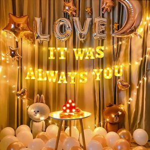 Luce a LED lettere luce numeri e lettere <span class=keywords><strong>parola</strong></span> <span class=keywords><strong>con</strong></span> lampadina per la decorazione della festa di compleanno - Product Image 6