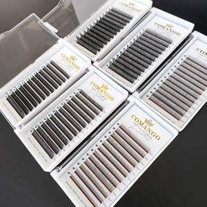 CoMango Extensions de cils Flora les plus vendues, faites à la main, courbure J, longues, naturelles, en PBT coréen, effet éventail facile pour un <span class=keywords><strong>maquillage</strong></span> floral - Product Image 6