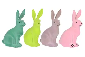 Buenas ofertas Adorable plástico de pie Squat Bunny Doll Rabbit para regalo de decoración del hogar