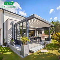 Pergolas Bioclimatiques de Luxe pour Hôtels : Mobilier d'Extérieur, Véranda, Toit Rétractable, Jardin, Portes en Verre Électriques en Aluminium, Pergolas à Lames Orientables