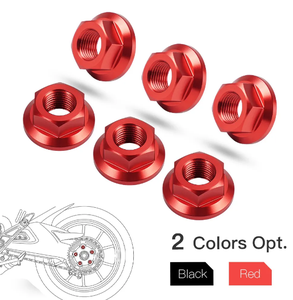 Red Aluminium <b>Hex</b> Nuts 10mm Cap Diameter Metric Standard Thread Anodized Finish - Product Image 3