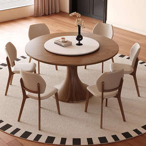 Ensemble table et chaises <span class=keywords><strong>de</strong></span> salle à manger en chêne massif <span class=keywords><strong>de</strong></span> style rétro et design moderne pour petit appartement - Product Image 4
