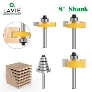 Carbide Tipped Router Bits 8mm Shank 4Pcs Set For Woodworking Straight Cut With Adjustable Bearing - Product Image 3