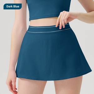 Women's Woven <strong>Elastic</strong> Waistband Tennis <strong>Skirt</strong> with Pocket Shorts Underneath Athletic Workout Cute Golf Pickleball Skorts Set - Product Image 5