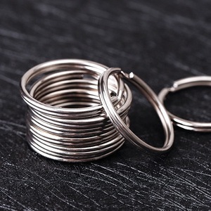 Double Ring Key Ring <b>Metal</b> Round White Nickel For <b>Bracelet</b> Making Jewelry Findings - Product Image 1