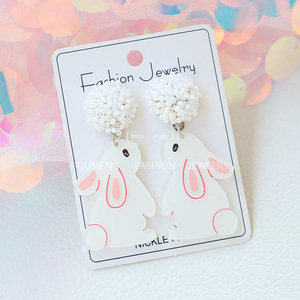 Nuovi Orecchini Personalizzati a Forma di Coniglietto in Smalto con Perline Colorate per Pasqua - Product Image 5