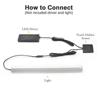 Interrupteur d'éclairage intelligent à LED pour armoire avec capteurs tactiles et de mouvement Capteur PIR Miroir Contrôle inductif Bandes de gradation