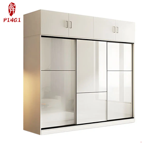Derniers produits personnalisés Armoire en bois blanc Chambre à coucher Placard Organisateur Garde-robe Vêtements Stockage Gain de place pour la maison - Product Image 1