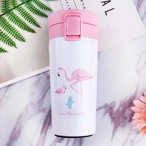 Boccetta sottovuoto da 16 once tazze da caffè isolanti con coperchio chiavetta da caffè fenicottero logo personalizzato bottiglia d'acqua da ragazza - Product Image 3
