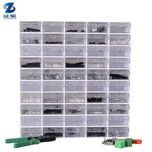 De venta caliente de plástico estante bin cajón caja con divisores para piezas pequeñas de almacenamiento