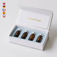 Impression de logo personnalisé recyclé papier d'art écologique cosmétique 10ml boîte-cadeau d'emballage d'huile capillaire avec insertion