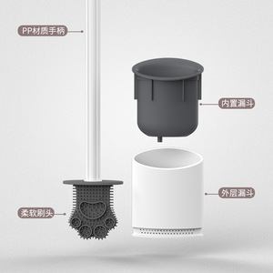 Juego de escobillas para inodoro con base, diseño de garra de oso, limpiador de silicona para uso doméstico - Product Image 1