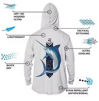 Vêtement de pêche et de surf à séchage rapide, grande taille, anti-bactérien, respirant, anti-UV, sublimation 100 % polyester UPF 50, vente chaude