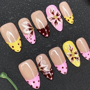 <span class=keywords><strong>Uñas</strong></span> Postizas <span class=keywords><strong>de</strong></span> Acrílico Grueso 3D <span class=keywords><strong>de</strong></span> Estilo Francés <span class=keywords><strong>de</strong></span> Lujo, Bonitas y Elegantes, Hechas a Mano, Pintadas a Mano, Forma Stiletto/Cuadrada - Product Image 2