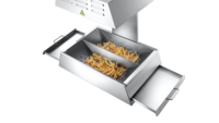 Chauffe-frites électrique en acier inoxydable commercial 220V, machine de table, thermostat, durable, économie d'énergie A+++, chauffe-aliments