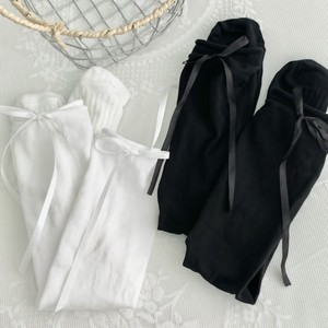 Calcetines estilo ballet con lazo, calcetines blancos transparentes hasta la pantorrilla para mujeres jóvenes, diseño dulce y femenino - Product Image 2