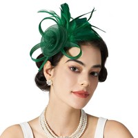 Sombreros de Fiesta para Mujer, Sombreros de Iglesia con Clip para Cóctel y Boda, 100% Poliéster