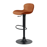 [Peau de vache italienne de qualité supérieure] Tabouret de bar haut de gamme en cuir véritable avec structure en acier inoxydable, rotatif et réglable, luxueux pour usage domestique