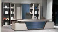 Bureau de direction moderne en bois en forme de L de luxe - Design modulaire écologique