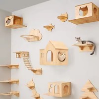 Nouvellement conçu fenêtre monté chat lit bois hamac pour animaux de compagnie chat lit en bois chat étagère hamac