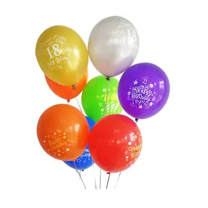 Custom Single Color Natural Rubber Happy Birthday Printed Latex Ballon Print Logo on the Balloons