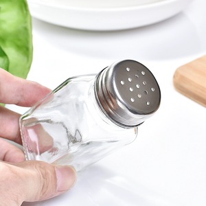 Barattoli in Vetro <span class=keywords><strong>per</strong></span> Spezie con Pennarello a Gesso e Imbuto, Set Completo di Barattoli Quadrati in Vetro da 4 Oz con Tappo Ermetico e Coperchio Versatore/Setaccio - Product Image 5