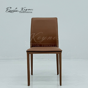 KeynesCustom Contemporary High End Saddle Leather Accent <b>Chair</b> For Minimalist Villa Living Room Seating - Product Image 1