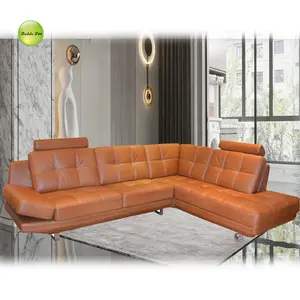 Hot Sale Desain Mewah Murah Ruang Tamu Kain Kulit Sofa Furniture 8023