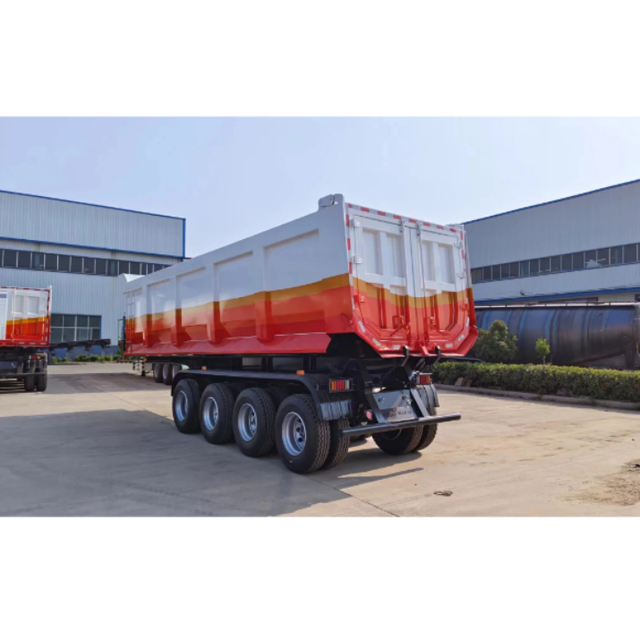 Durable High Quality Steel 3 4 Axles High Capacity Sand Stone Transport Hydraulic Rock Mining Tipper Rear Dump Semi Trailer