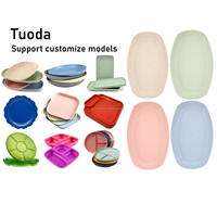 Assiettes en plastique rigide PP personnalisées en usine TD3, assiettes réutilisables RPP