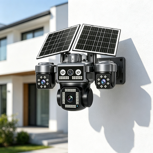 S9 Hieasy 5MP Four Screens 1200mAh 4G Outdoor Solar <b>Camera</b> Home Security PTZ Security CCTV Motion Tracking 10X Zoom HiEasy - Product Image 1