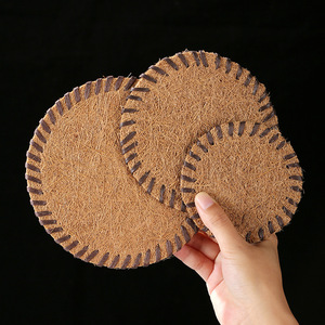 Handmade Natural Palm Fiber Coaster Circle 8cm 10cm 13cm 16cm 18cm 20cm Heat Insulating Tea Ceremony Accessory - Product Image 1