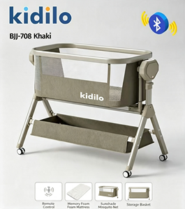 Lit bébé pliable Kidilo de haute qualité avec moustiquaire et panier de rangement, capacité de charge de 20 kg, pour les enfants de 0 à 3 ans, pour la maison - Product Image 5