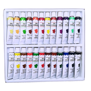 JINGHUA OC24 Fournitures Scolaires Kit Artistique 24 Couleurs 12ml Tubes en Aluminium Peintures à l'Huile Couleurs Vives pour Étudiants ou Enfants - Product Image 1