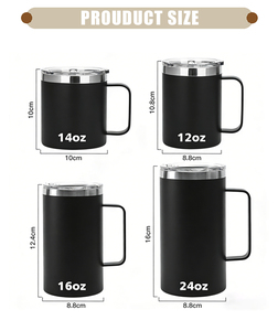 Gobelet isotherme personnalisé de 14 oz avec poignée, en acier inoxydable à double paroi, avec couvercle coulissant, <span class=keywords><strong>tasse</strong></span> à café portable pour le voyage, vente en gros - Product Image 5