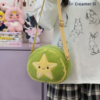 Sac à bandoulière en peluche Kawaii motif fruits, avec sangle réglable, en velours doux, pour enfants