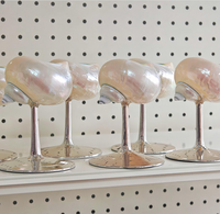Verres à vin en coquillage argenté, écologiques, faits à la main, style bohème, verres à martini en coquillage pour enterrement de vie de jeune fille, ensemble populaire 2025
