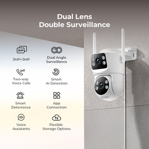 Cámara de Seguridad para Exteriores OEM ODM CAM180 de Doble Lente 2K+2K, 360 °   PTZ, Detección de Personas y Vehículos, Alarma con Foco y Sirena - Product Image 1
