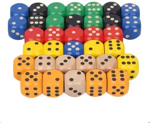 Custom Colorful Wooden Dice Entertainment Party Family Game Kid Toy 6 Sides 30mm Wooden Dice