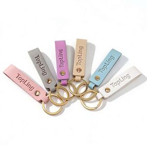 Custom Logo Printing Zinc Alloy Ring Leather <b>Keychain</b> UV Print <b>Keychain</b> Premium PU Leather Durable Metal Key Ring - Product Image 1