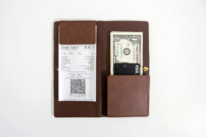 豪华折叠式文件夹展示架，带定制烫印徽标、纽扣固定器、卡槽、票据夹，适用于餐厅酒吧 - Product Image 5