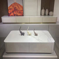 Ensemble meuble TV avec table basse de luxe pour salon à lumière simple