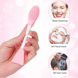 Brosse nettoyante visage 2-en-1 en silicone et applicateur de masque facial – Outil de spa - Product Image 1