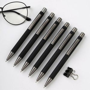 Stylo bille personnalisé en métal avec logo, noir mat, pour cadeaux d'entreprise, bureau et événements promotionnels - Product Image 2