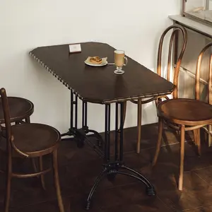 드림 하우스 아이언 우드 라운드 스퀘어 테이블 야외 카페 레스토랑 식탁