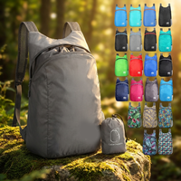 Tas Ransel Lipat Tahan Air Ringan dengan Resleting, Kapasitas Besar, untuk Perjalanan, Gym, Kasual, Fashion, Penyimpanan Mudah, Penggunaan Luar Ruangan