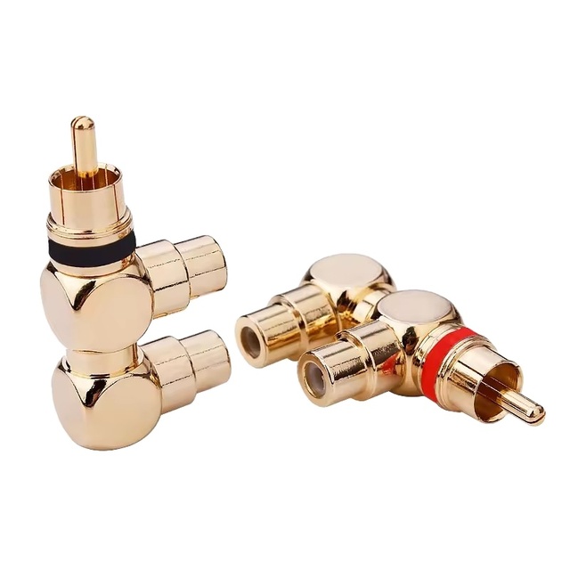 Gold Plated RCA Plug 1 Male to 2 Rca Female AV Audio Video Splitter Cable Adapter Jack Connector